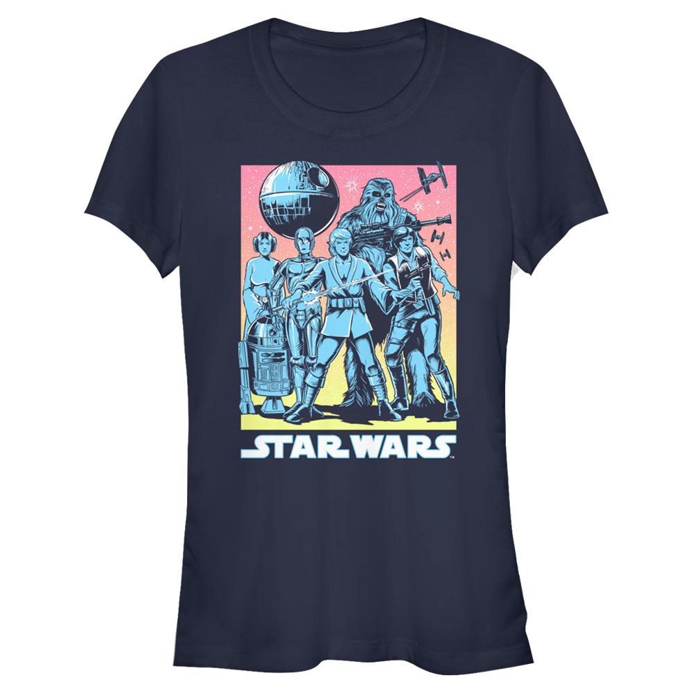 Aperçu: Star Wars - Skupina Rebels Are Go - Femme T-shirt - Bleu marine - Devant