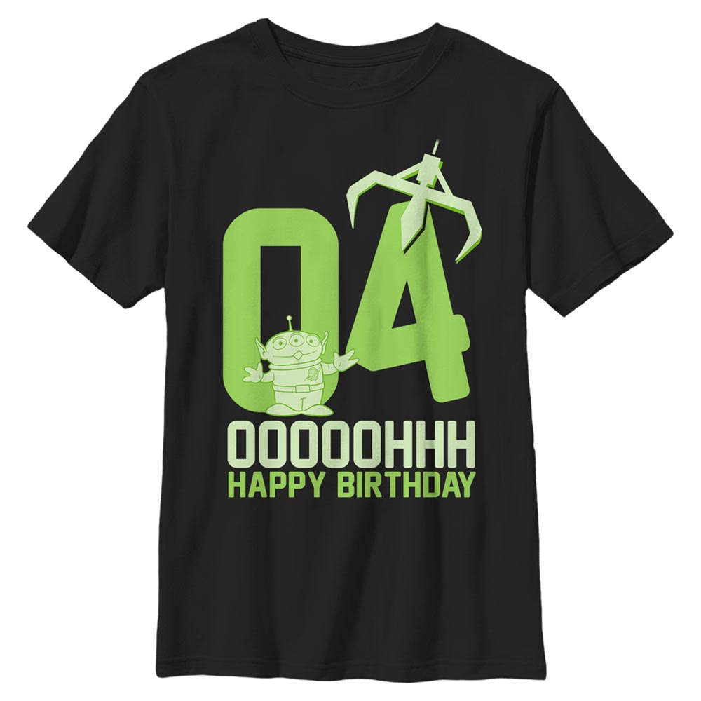 Pixar - Toy Story - Rex Ooohh Four - Birthday - Enfant T-shirt - Noir - Devant
