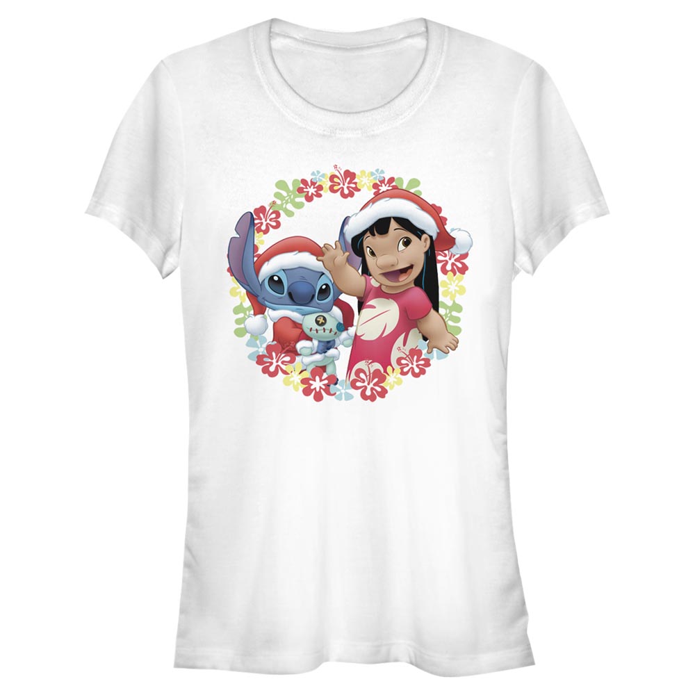 Aperçu: Disney - Lilo & Stitch - Lilo & Stitch Lilo and Stitch Holiday - Femme T-shirt - Blanc - Devant