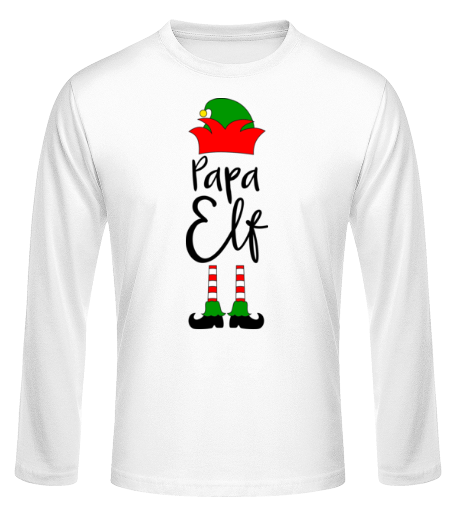 Aperçu: Papa Elf - T-shirt à manches longues standard Homme - Blanc - Devant