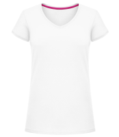 Frauen T-Shirt V-Ausschnitt - Weiß - Vorne