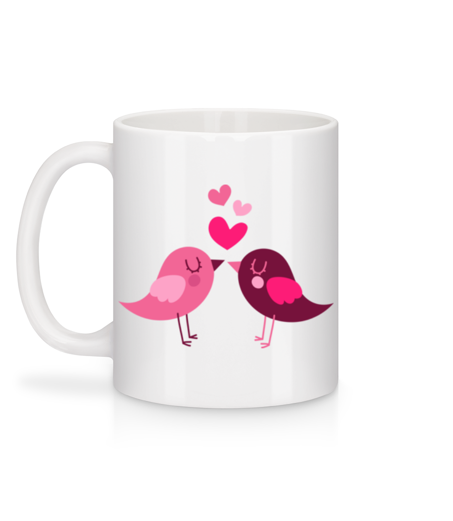 Aperçu: Amour Entre Oiseaux - Mug en céramique blanc - Blanc - Derrière