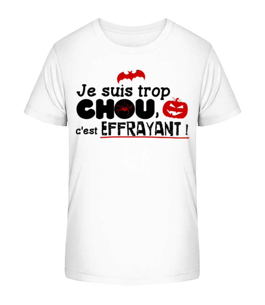 Trop Chou C'Est Effrayant - T-shirt bio Enfant Stanley Stella 2.0 - Blanc - Devant
