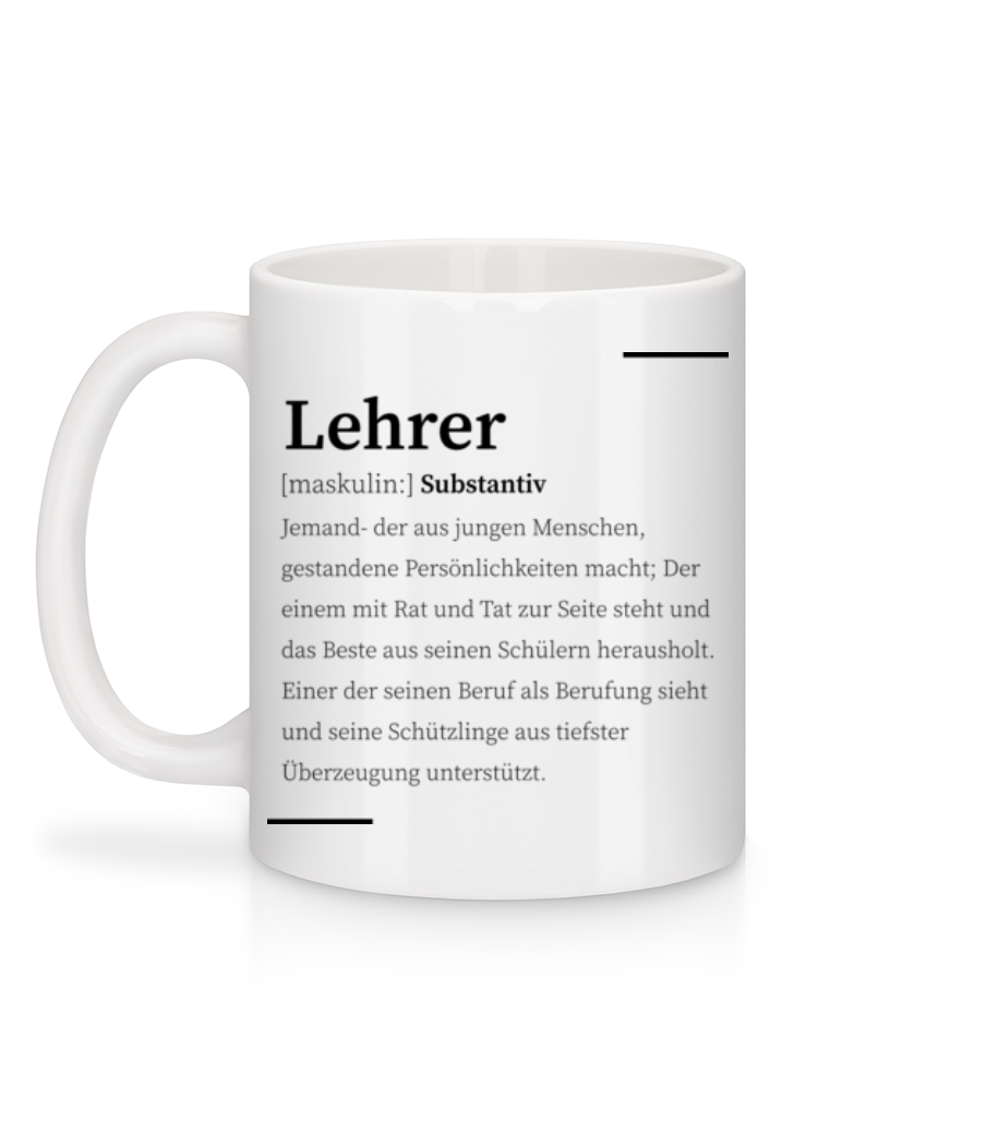 Lehrer - Tasse - Weiß - Hinten