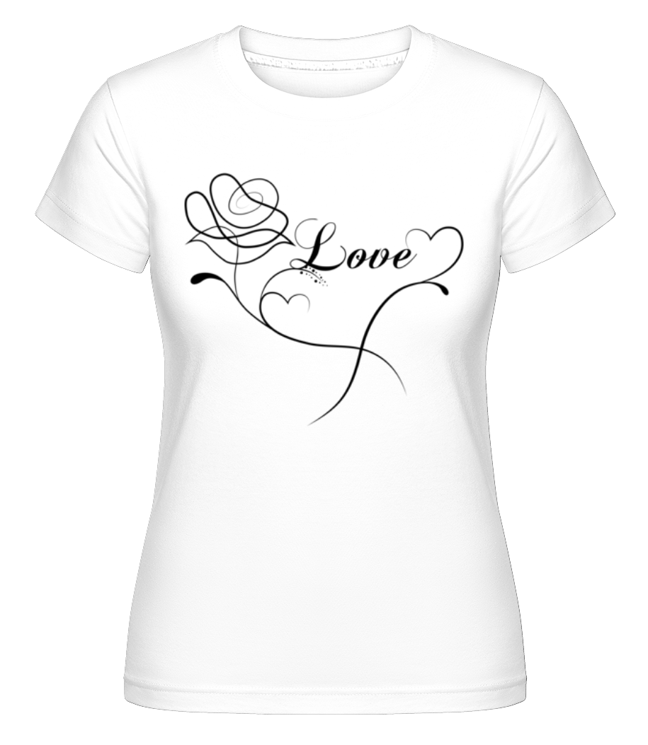 Aperçu: Love Fleurs -  T-shirt Shirtinator femme - Blanc - Devant