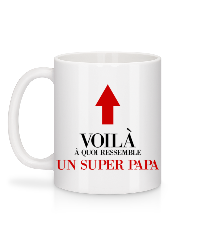 Voilà Un Super Papa - Mug en céramique blanc - Blanc - Derrière