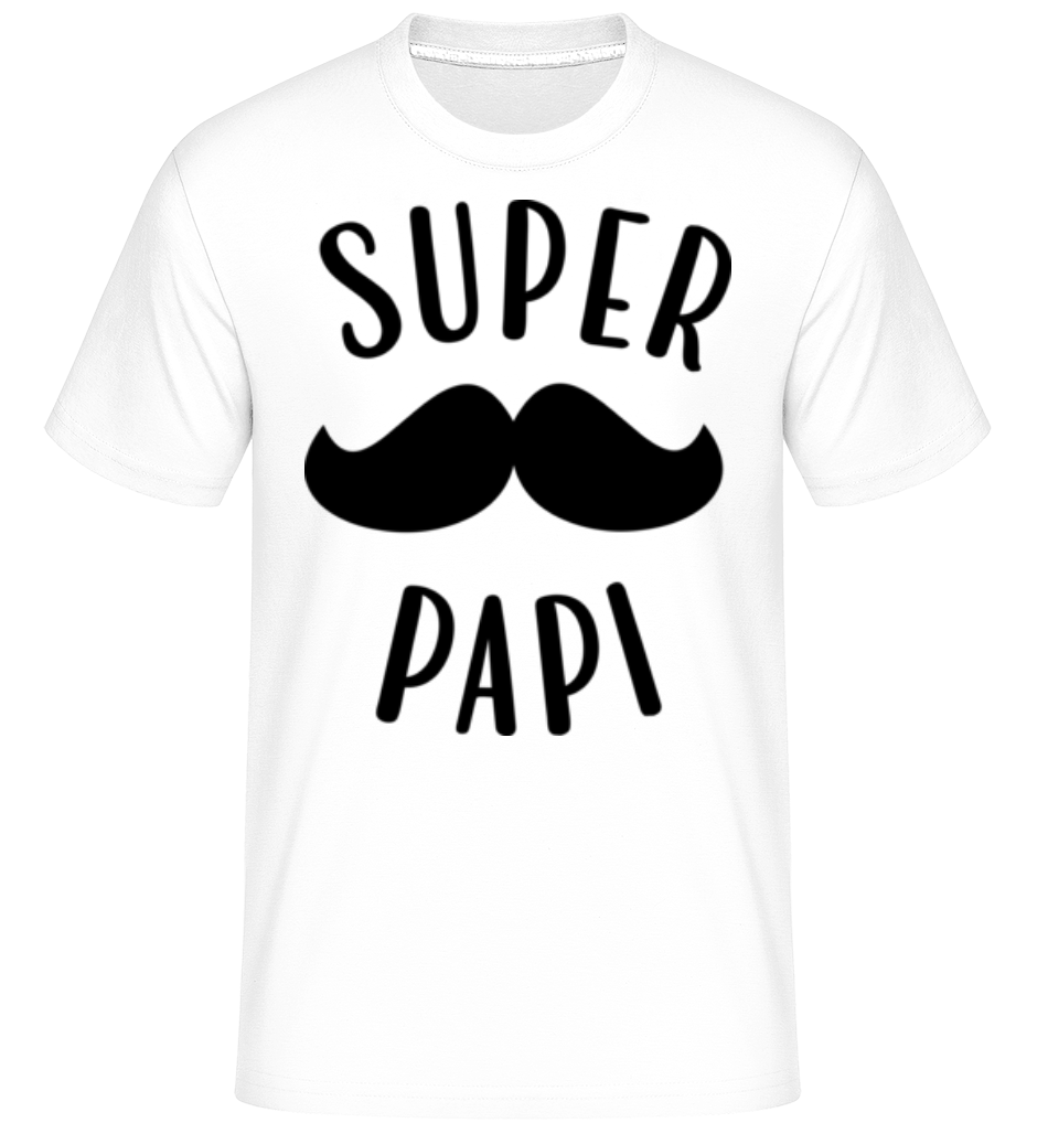 Aperçu: Super Papi -  T-Shirt Shirtinator homme - Blanc - Devant