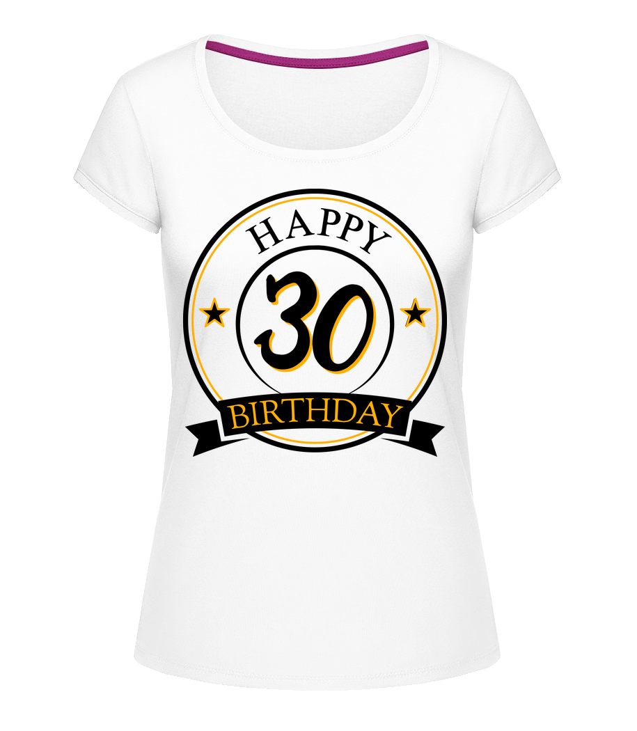 Happy Birthday 30 · T-shirt col en U Femme