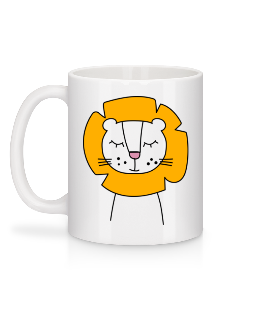 Lion Mignon - Mug en céramique blanc - Blanc - Derrière