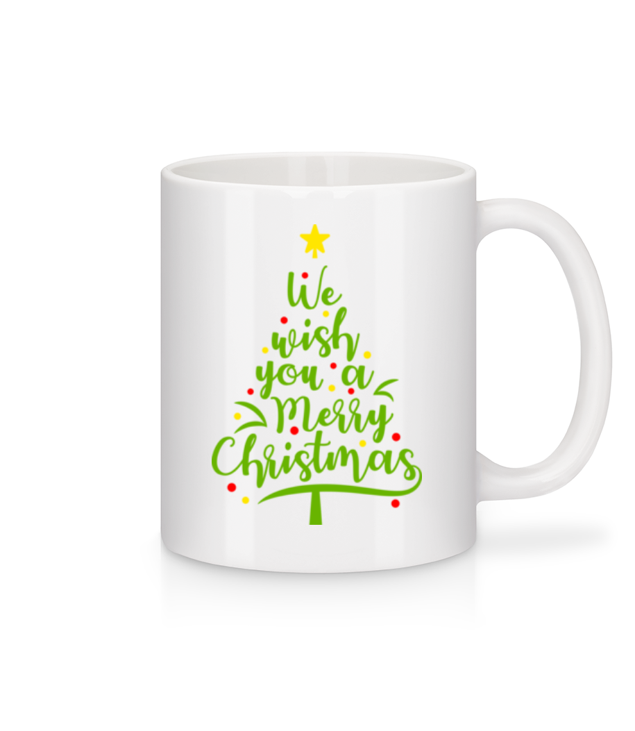 Aperçu: We Wish You A Merry Christmas - Mug en céramique blanc - Blanc - Devant