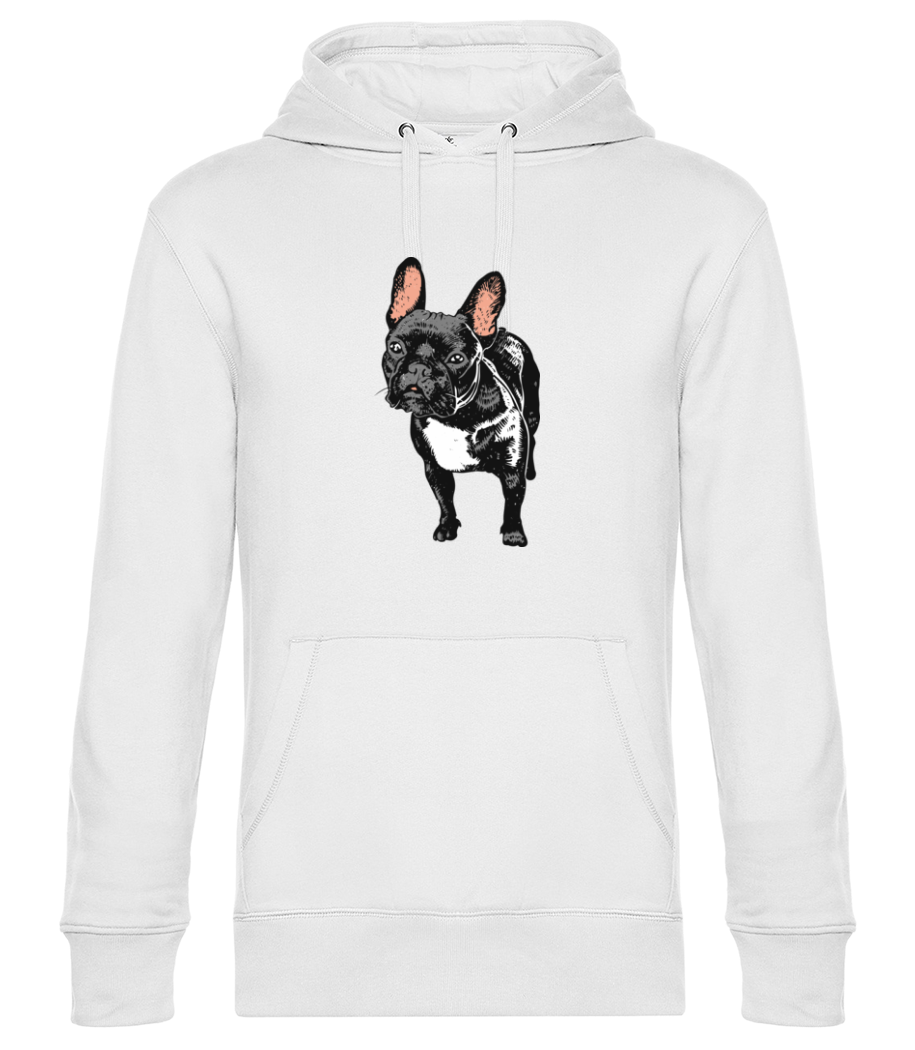 Aperçu: Frenchie - Sweat à capuche premium Unisexe - Blanc - Devant