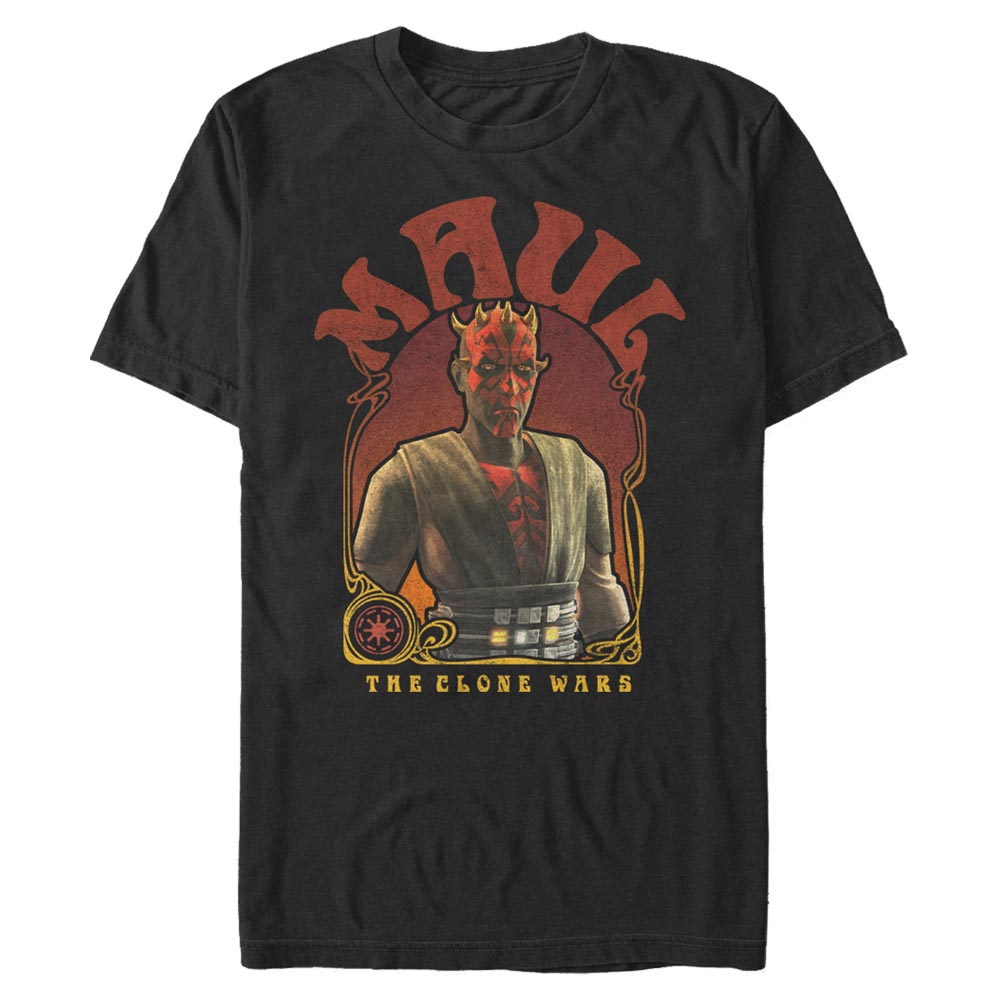 Vorschau: Star Wars - The Clone Wars - Darth Maul Maul Nouveau - Männer T-Shirt - Schwarz - Vorne