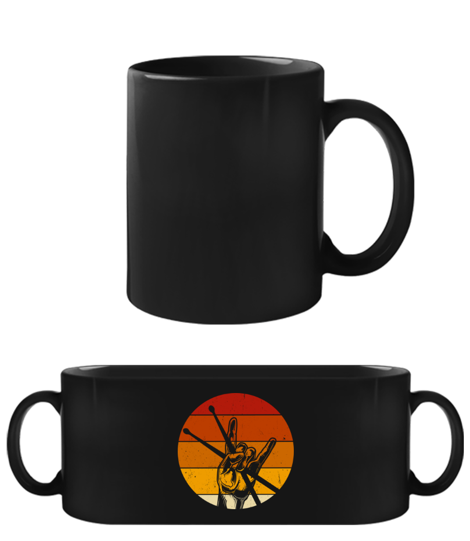 Batteur Rétro - Tasse Noire - Noir - Devant