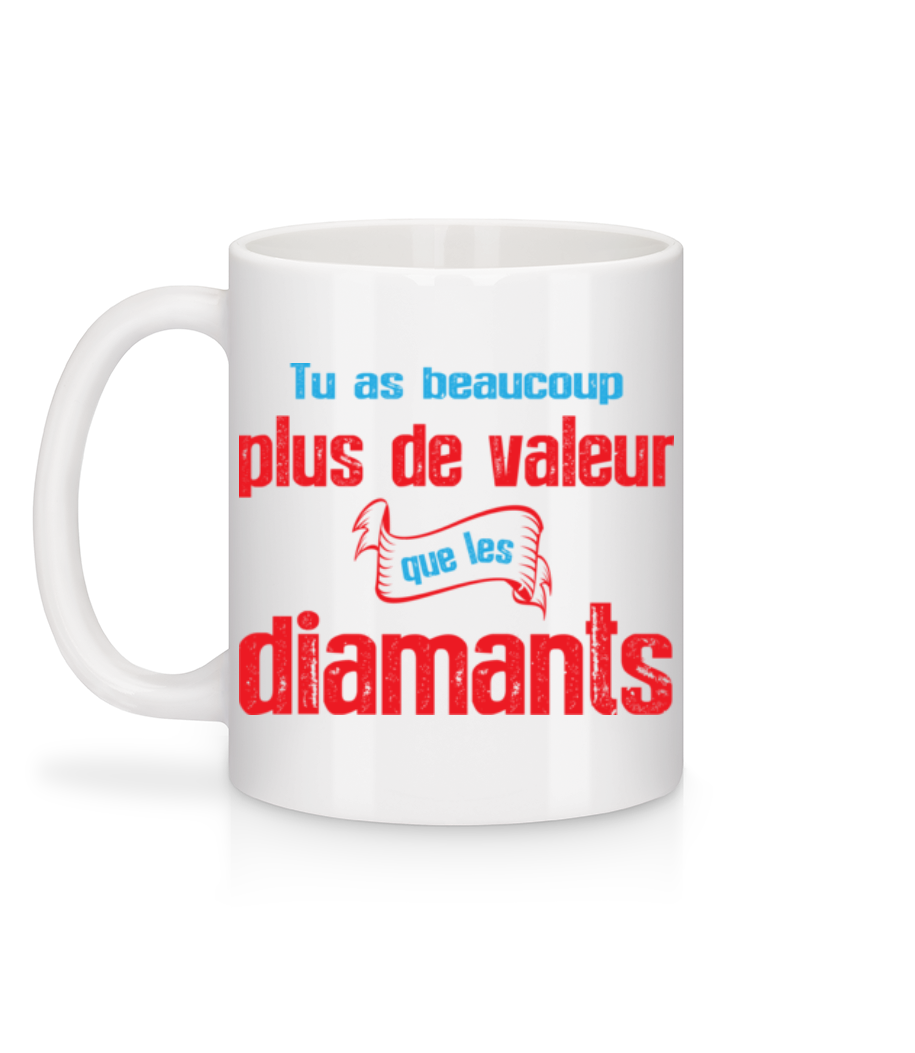 Plus De Valeur Que Les Diamants - Mug en céramique blanc - Blanc - Derrière