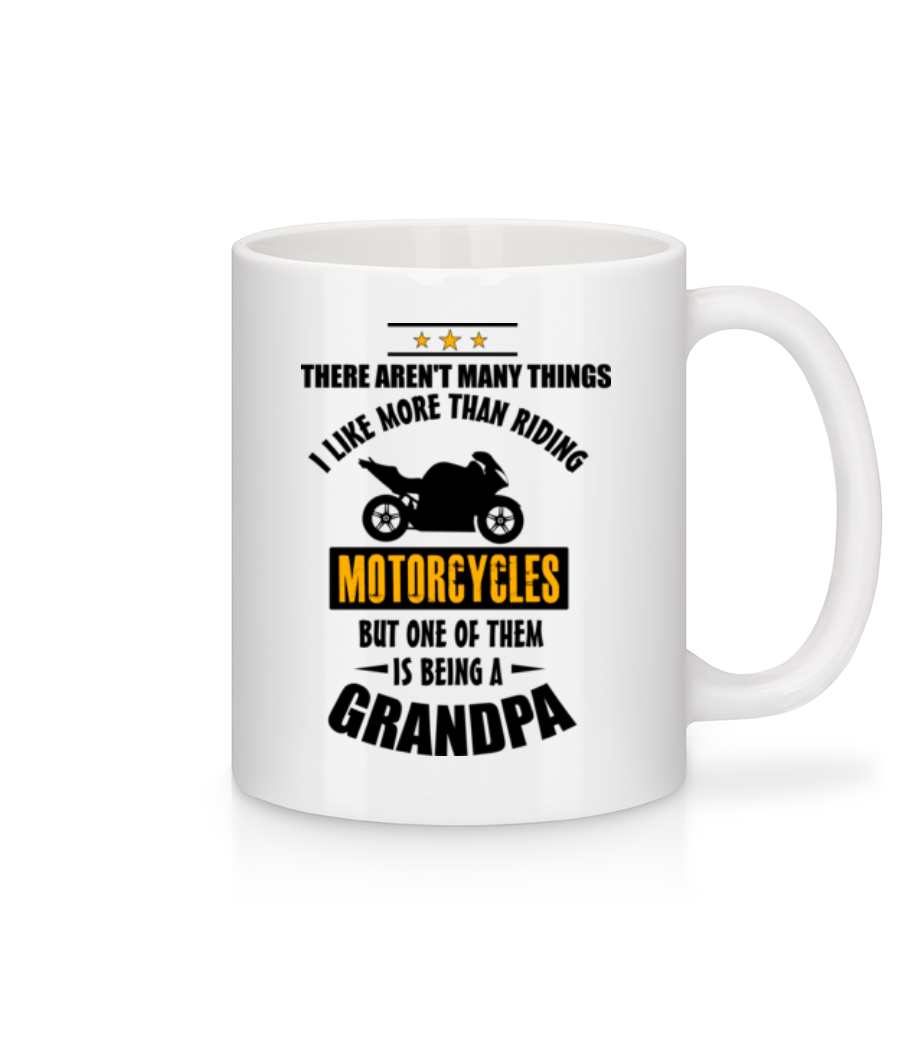 Aperçu: Biking Grandfather - Mug en céramique blanc - Blanc - Devant