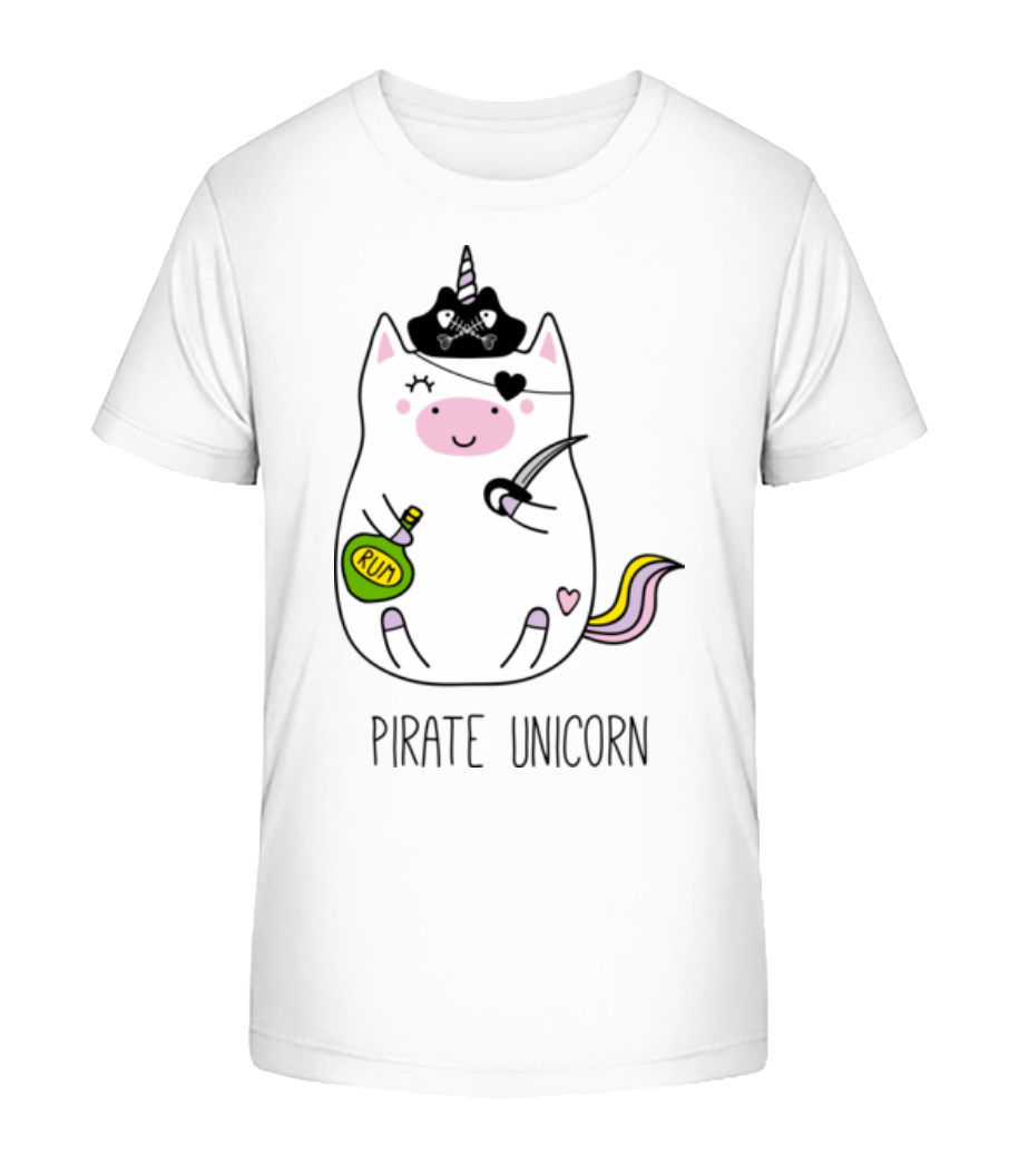 Aperçu: Pirate Unicorn - T-shirt bio Enfant Stanley Stella 2.0 - Blanc - Devant