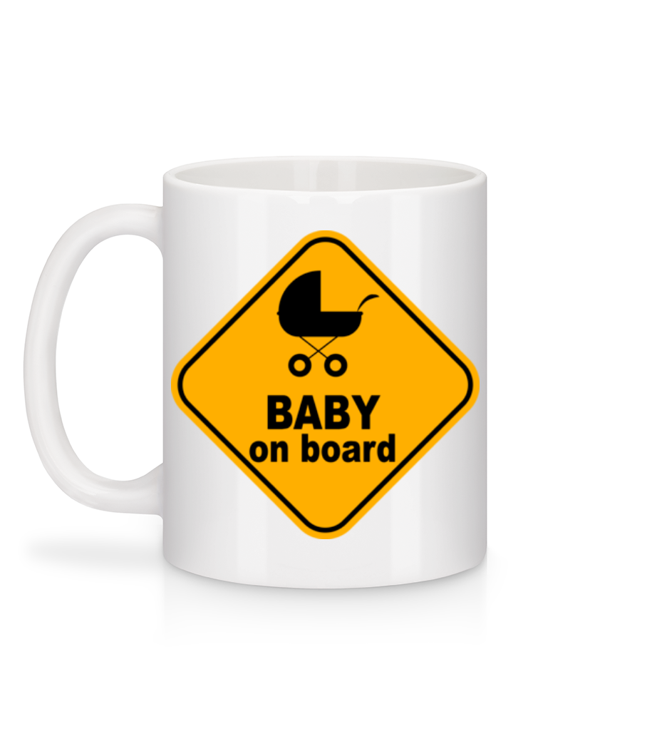 Baby On Board - Mug en céramique blanc - Blanc - Derrière
