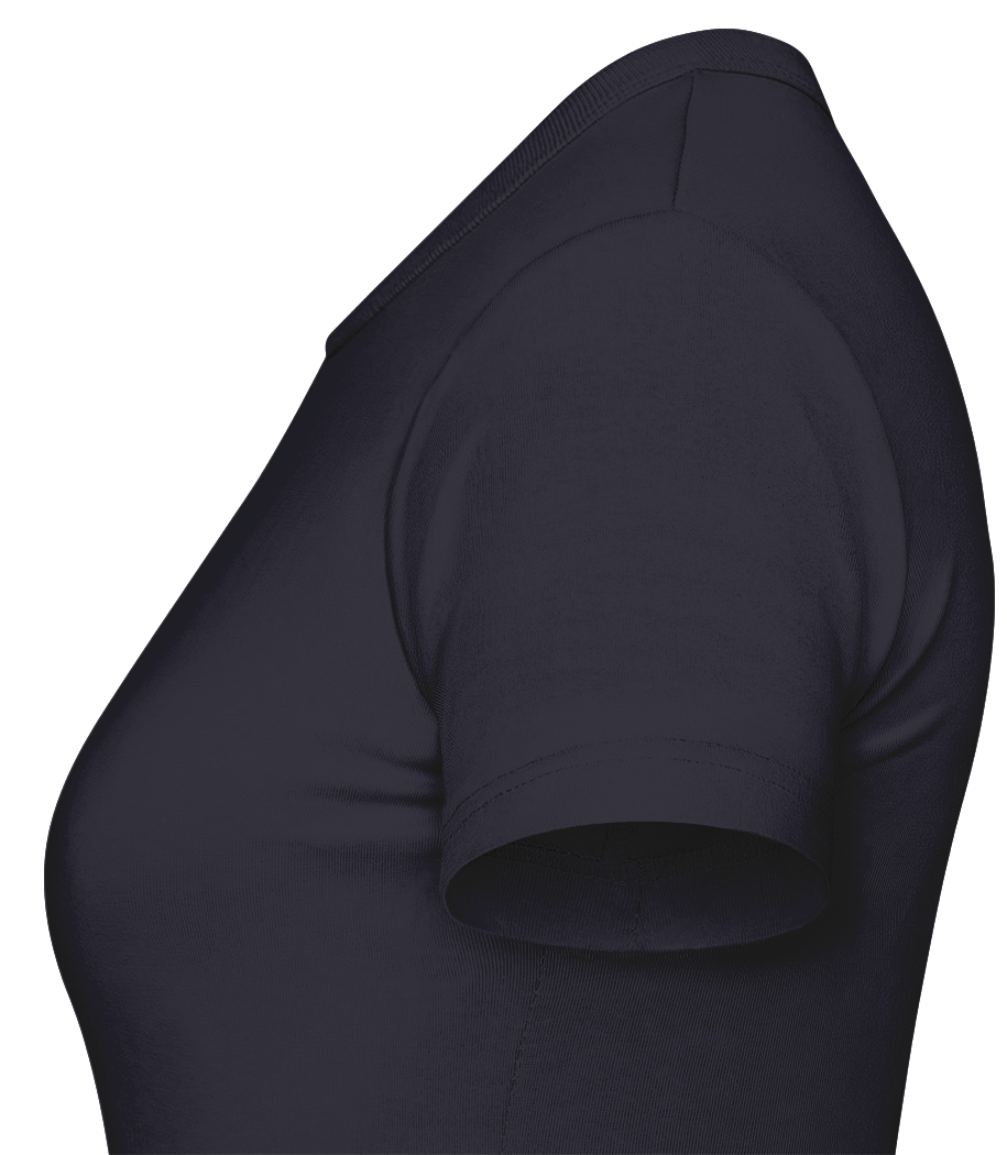 Aperçu: Netflix - Squid Game - Front Man Faceless Fiends - Femme T-shirt - Bleu marine - Gauche