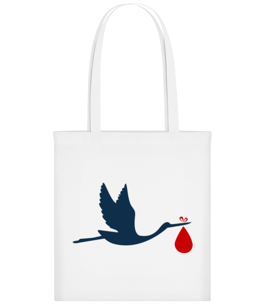 Aperçu: Cigogne Amène Bébé - Tote Bag - Blanc - Devant