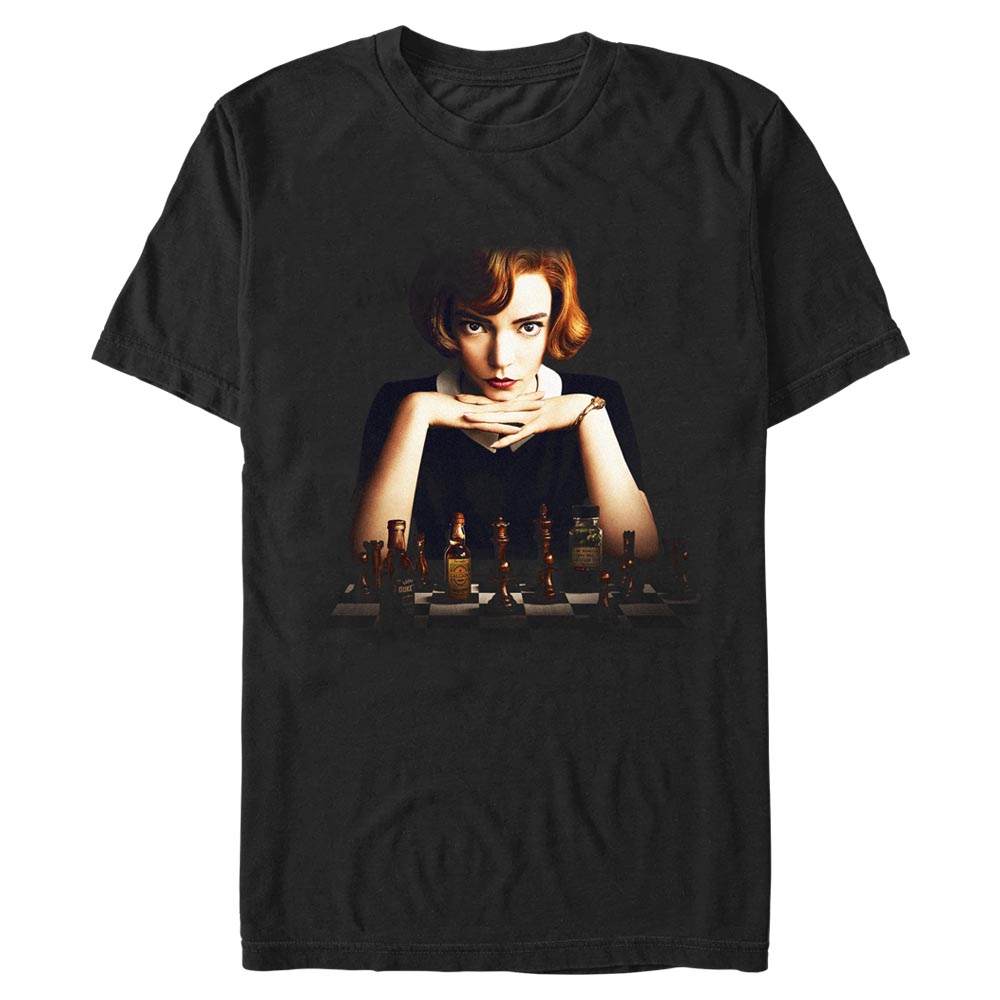 Aperçu: Netflix - Le jeu de la dame - Beth Harmon The Queen - Homme T-shirt - Noir - Devant