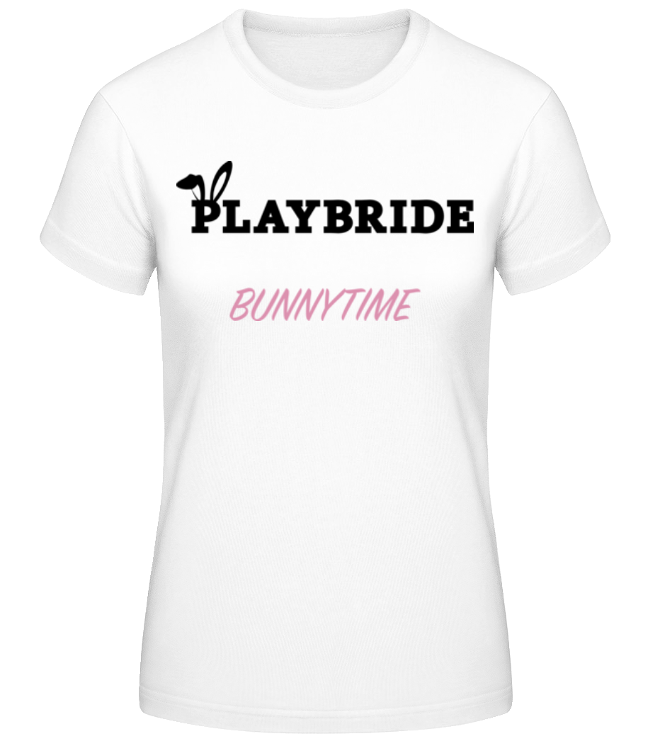 Aperçu: Playbride Bunnytime - T-shirt standard Femme - Blanc - Devant