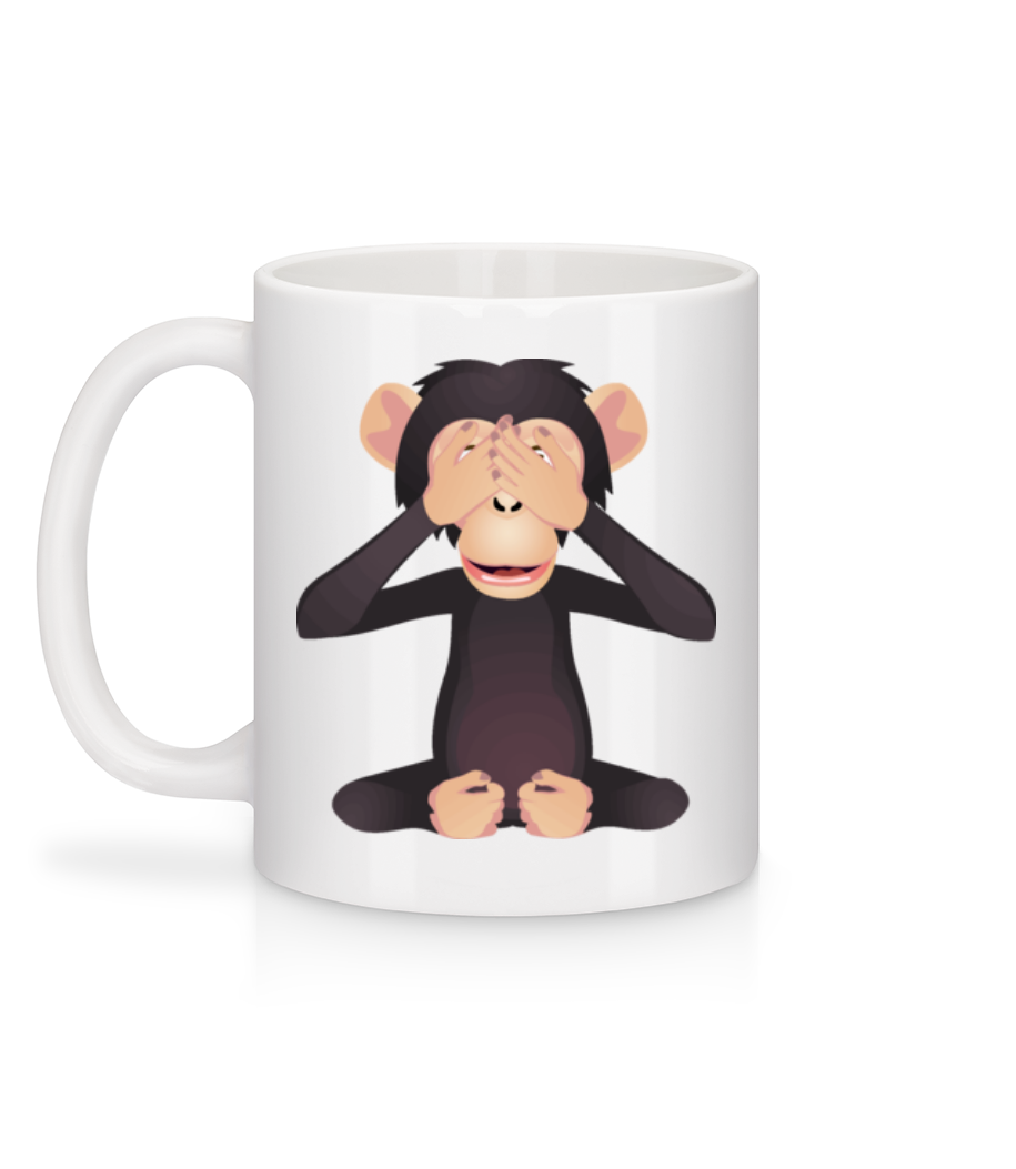 Aperçu: Singe Aveugle - Mug en céramique blanc - Blanc - Derrière