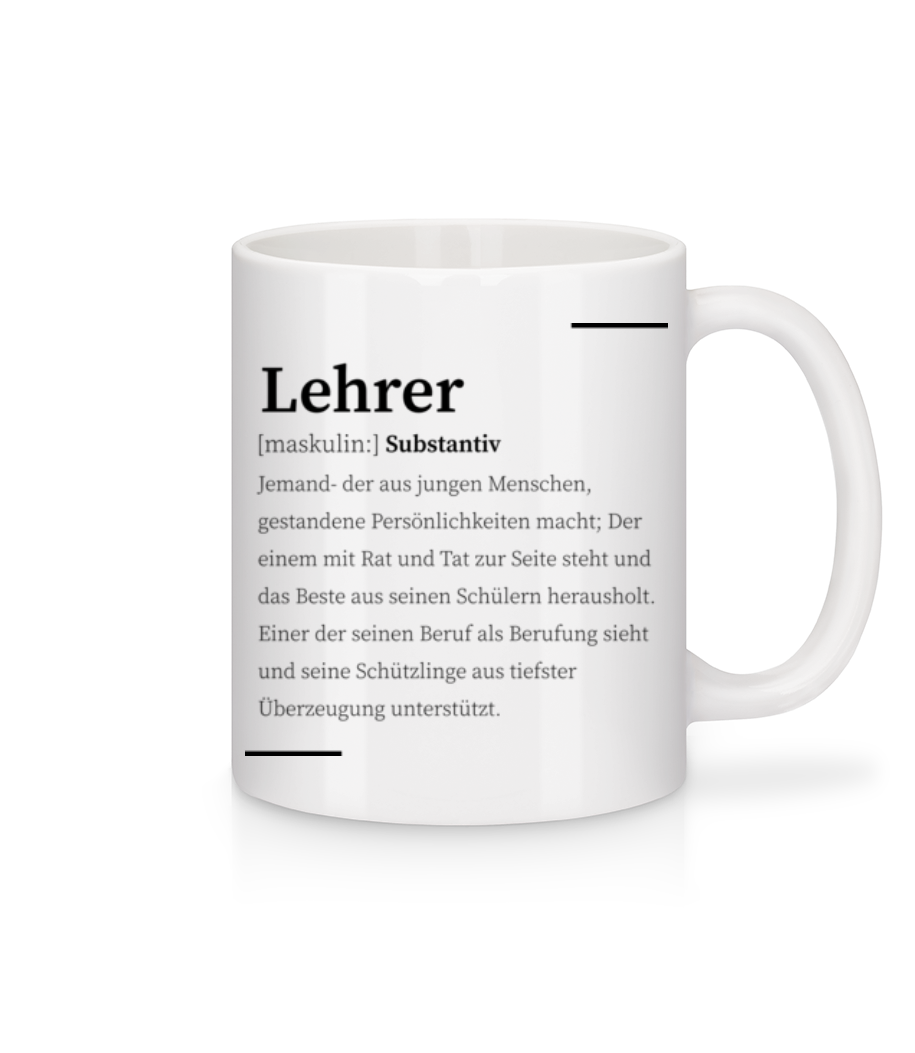 Vorschau: Lehrer - Tasse - Weiß - Vorne