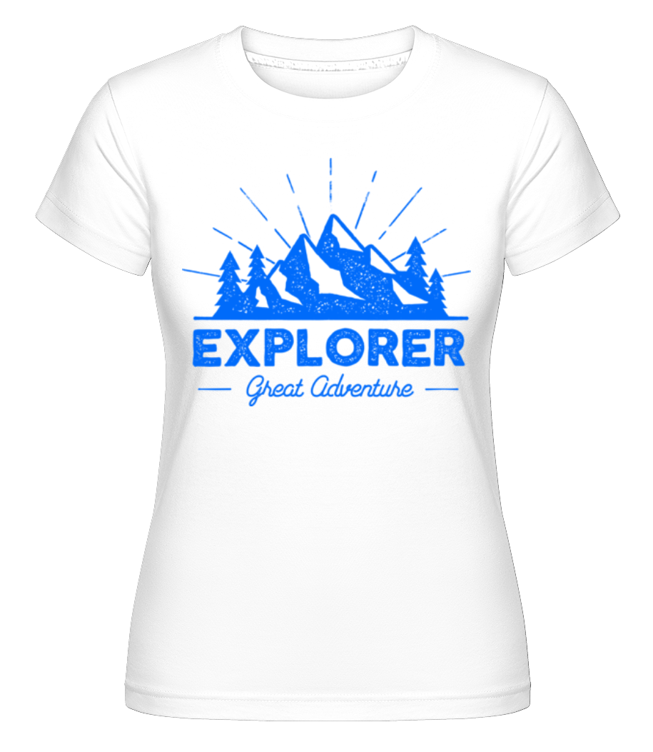 Aperçu: Explorer Great Adventures -  T-shirt Shirtinator femme - Blanc - Devant