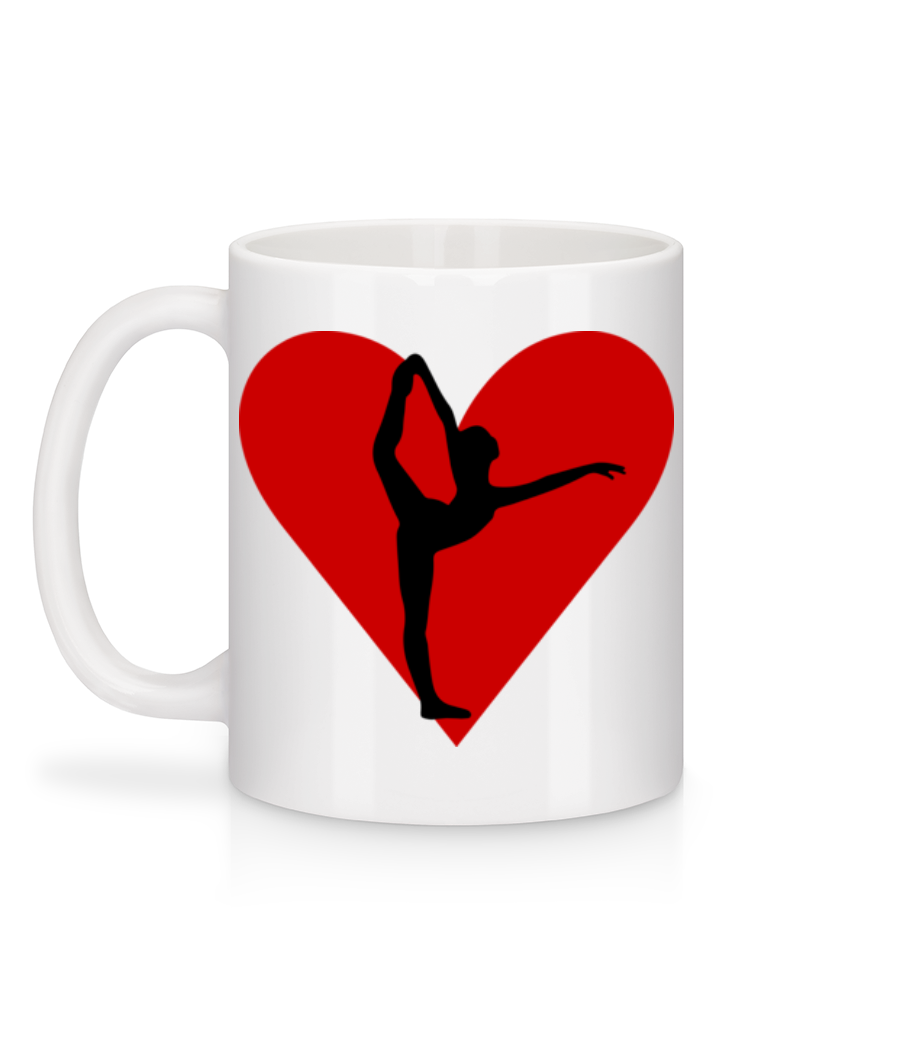 Aperçu: Yoga Cœur - Mug en céramique blanc - Blanc - Derrière