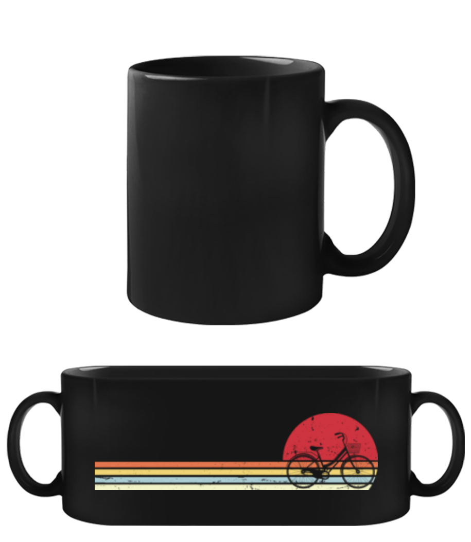Vélo coucher de soleil rétro · Tasse Noire
