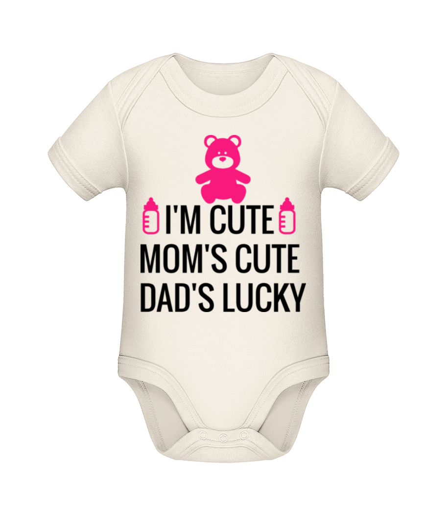 Aperçu: I'm Cute Dad's Lucky - Body manches courtes bio - Crème - Devant