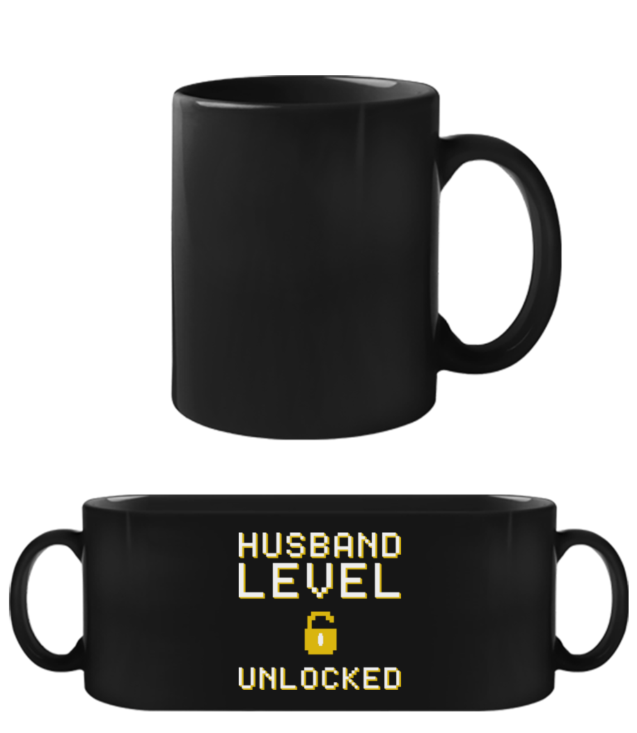 Aperçu: Husband Level Unlocked - Tasse Noire - Noir - Devant