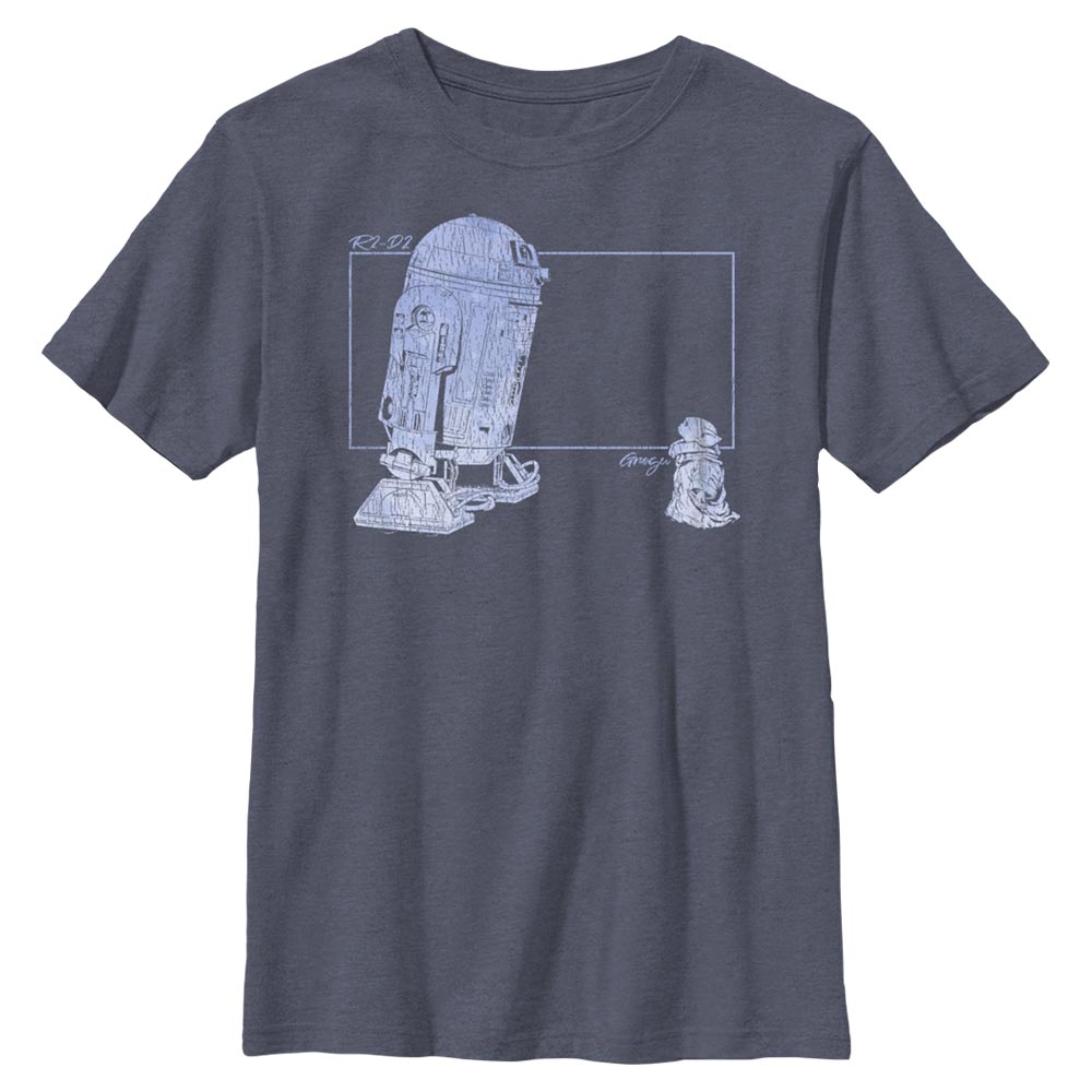 Star Wars - The Mandalorian - Grogu & R2D2 Grogu R2 Vintage - Enfant T-shirt