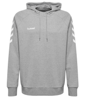 Männer Hummel Go Cotton Hoodie  - Grau meliert - Vorne