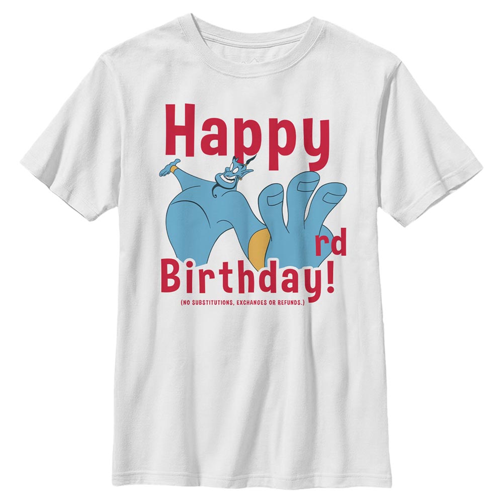 Aperçu: Disney - Aladin - Genie Three Birthdays - Enfant T-shirt - Blanc - Devant