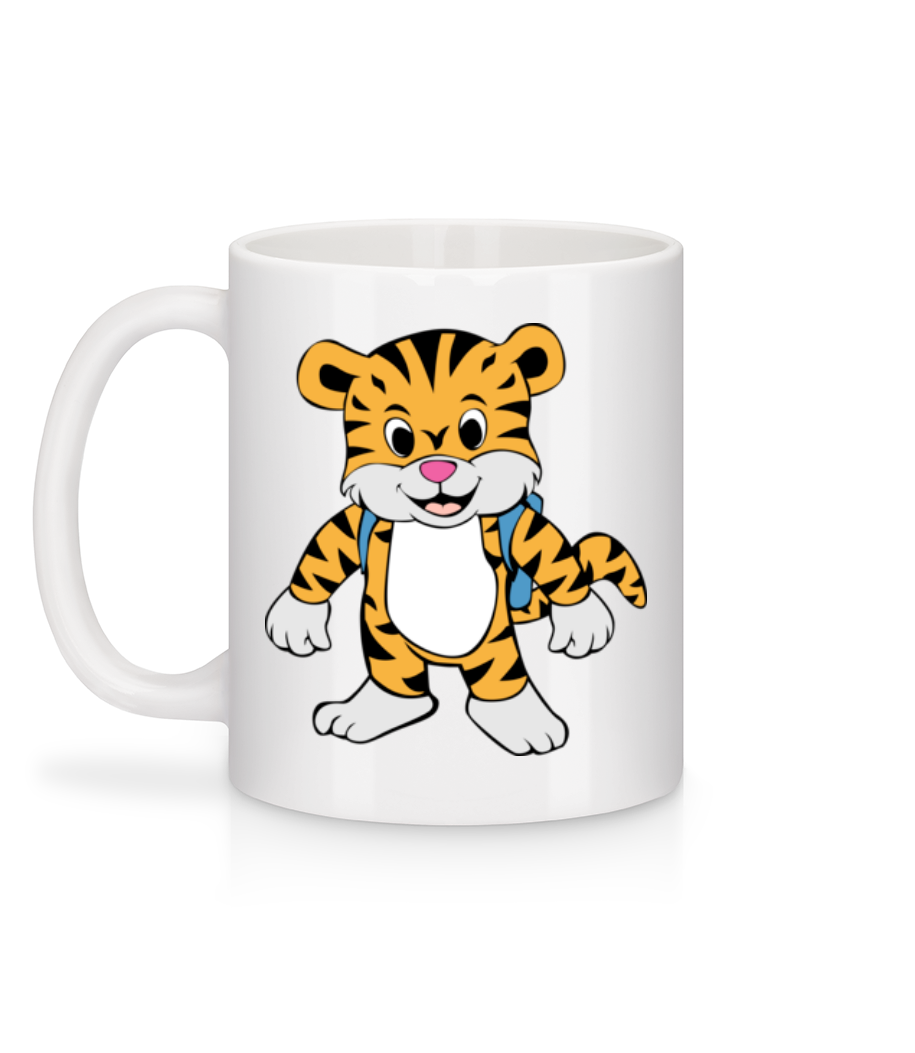 Aperçu: Tigre Doux Avec Sac Á Dos - Mug en céramique blanc - Blanc - Derrière