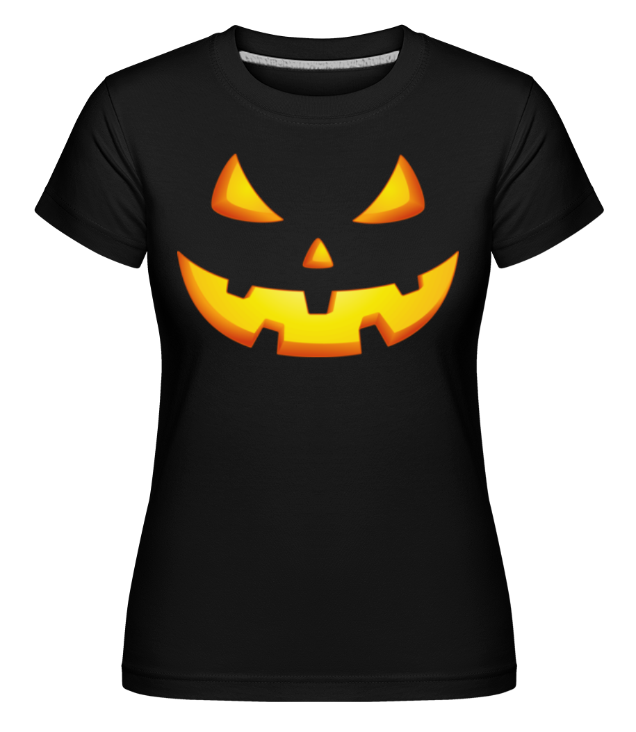Aperçu: Citrouille Face Mal -  T-shirt Shirtinator femme - Noir - Devant