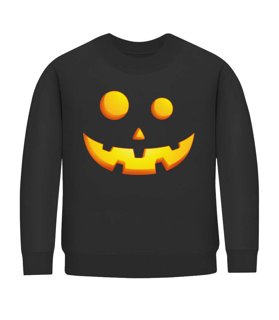 Aperçu: Visage De Citrouille En Riant - Sweatshirt Enfant - Noir - Devant