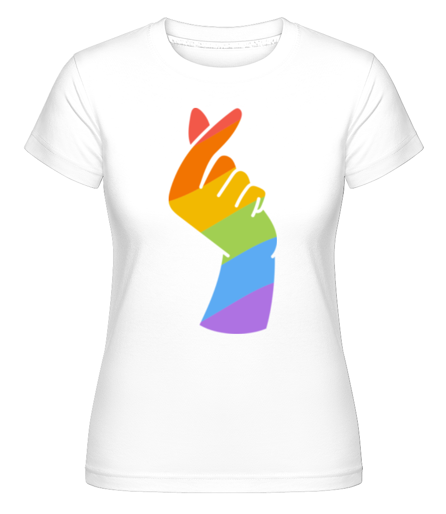 Aperçu: Queer Doigts Coeur -  T-shirt Shirtinator femme - Blanc - Devant