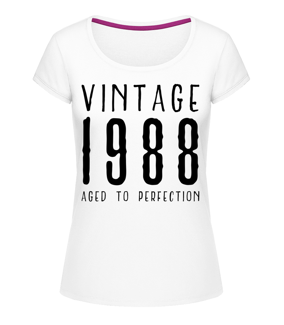 Vintage 1988 Aged To Perfection · T-shirt col en U Femme