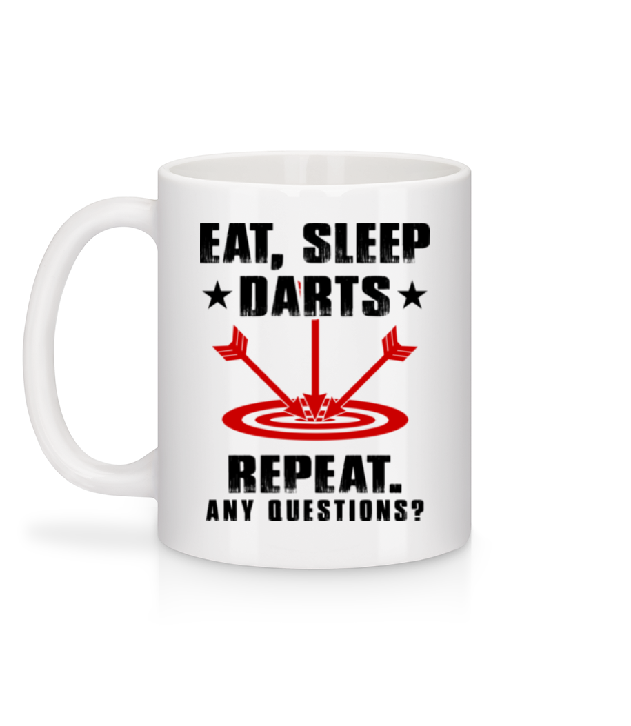 Eat Sleep Darts Repeat - Mug en céramique blanc - Blanc - Derrière