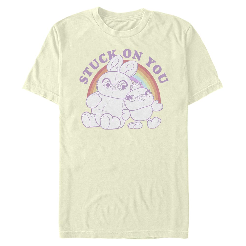 Aperçu: Disney - Toy Story - Ducky & Bunny Rainbow Pals - Easter - Homme T-shirt - Crème - Devant