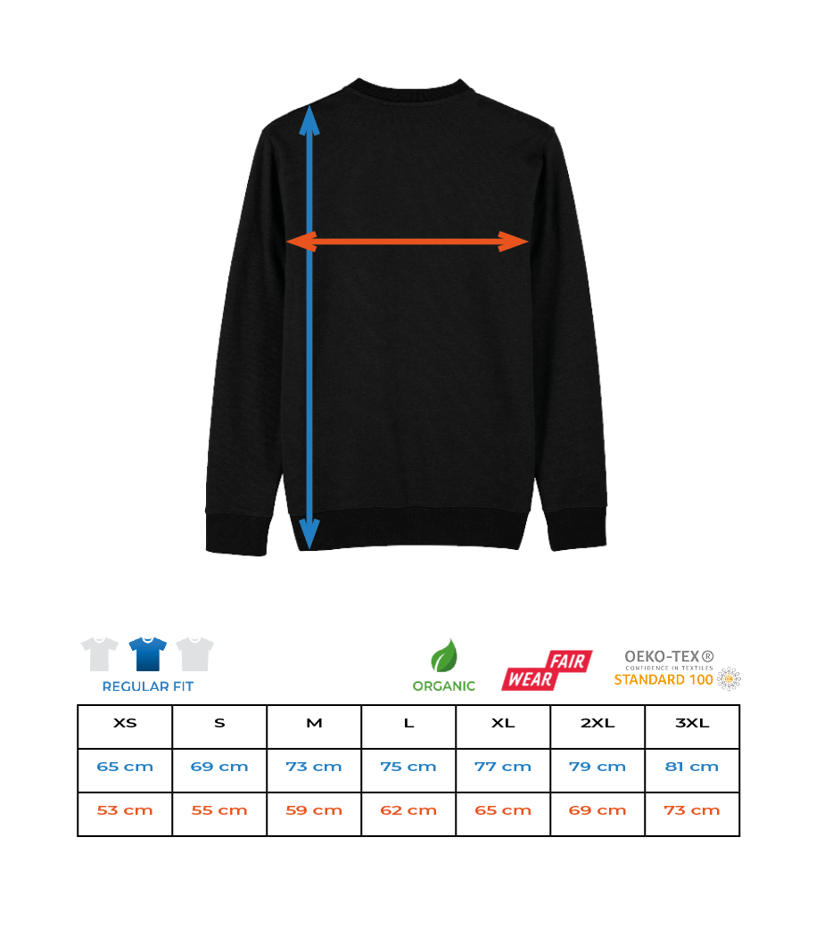 Aperçu: Pull bio unisexe Stanley Stella 2.0 - Tableau des tailles