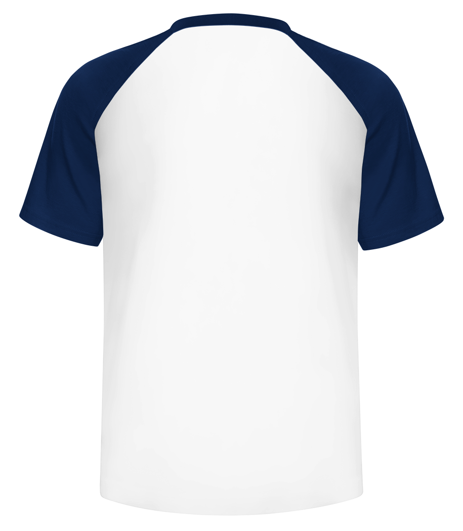 Aperçu: Joueur De Baseball - T-shirt baseball Homme - Blanc / Bleu marine - Derrière
