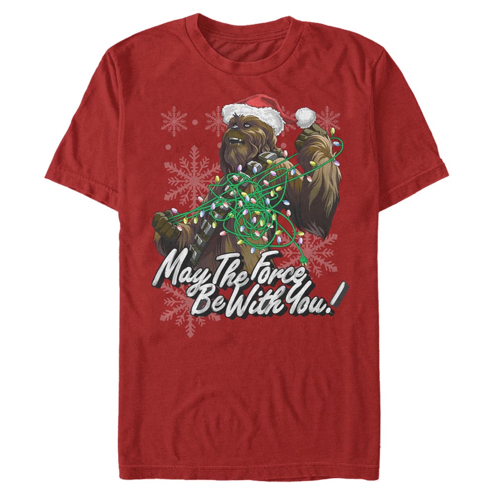 Aperçu: Star Wars - Chewbacca Wookiee Force - Christmas - Homme T-shirt - Rouge - Devant