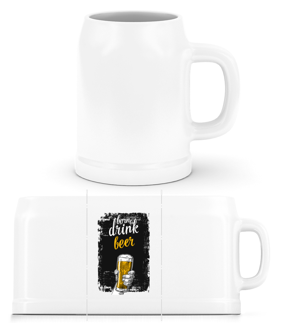 Aperçu: Born To Drink Beer - Chope de bière - Blanc - Devant