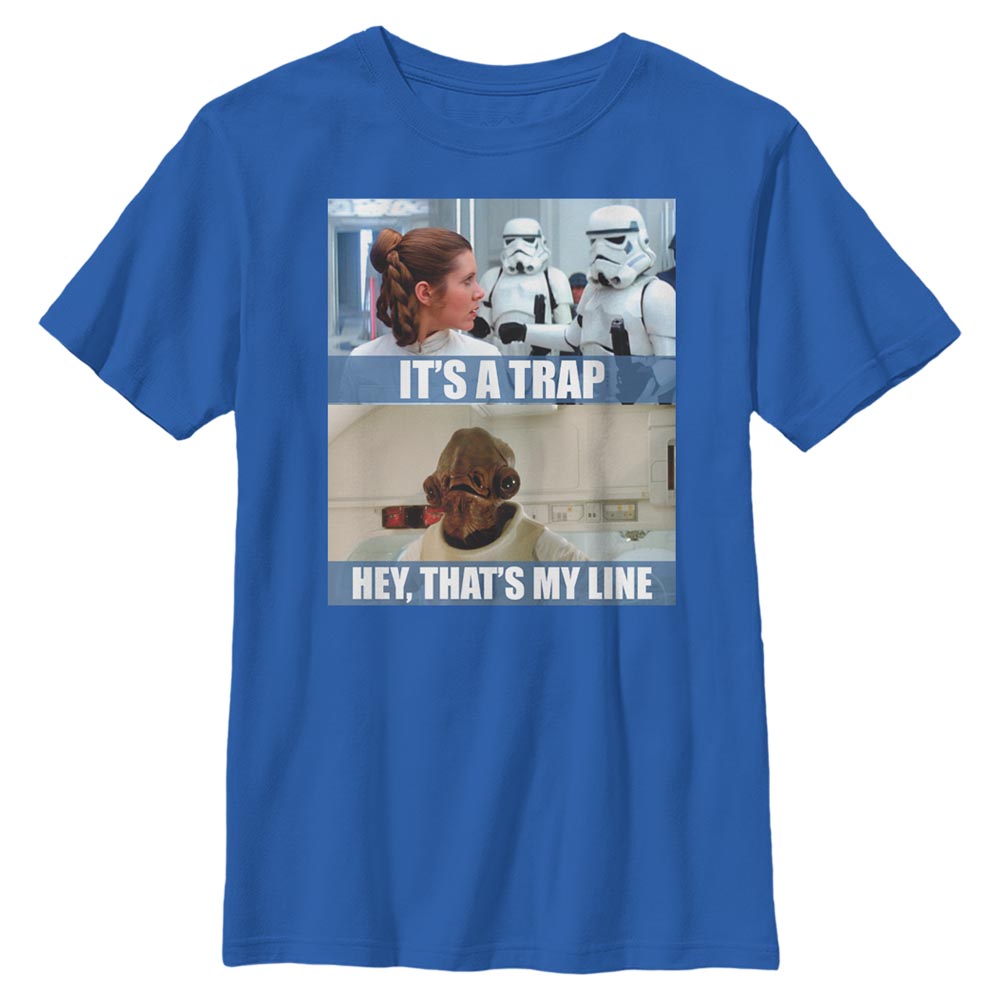 Aperçu: Star Wars - Skupina It's A Trap - Enfant T-shirt - Bleu royal - Devant