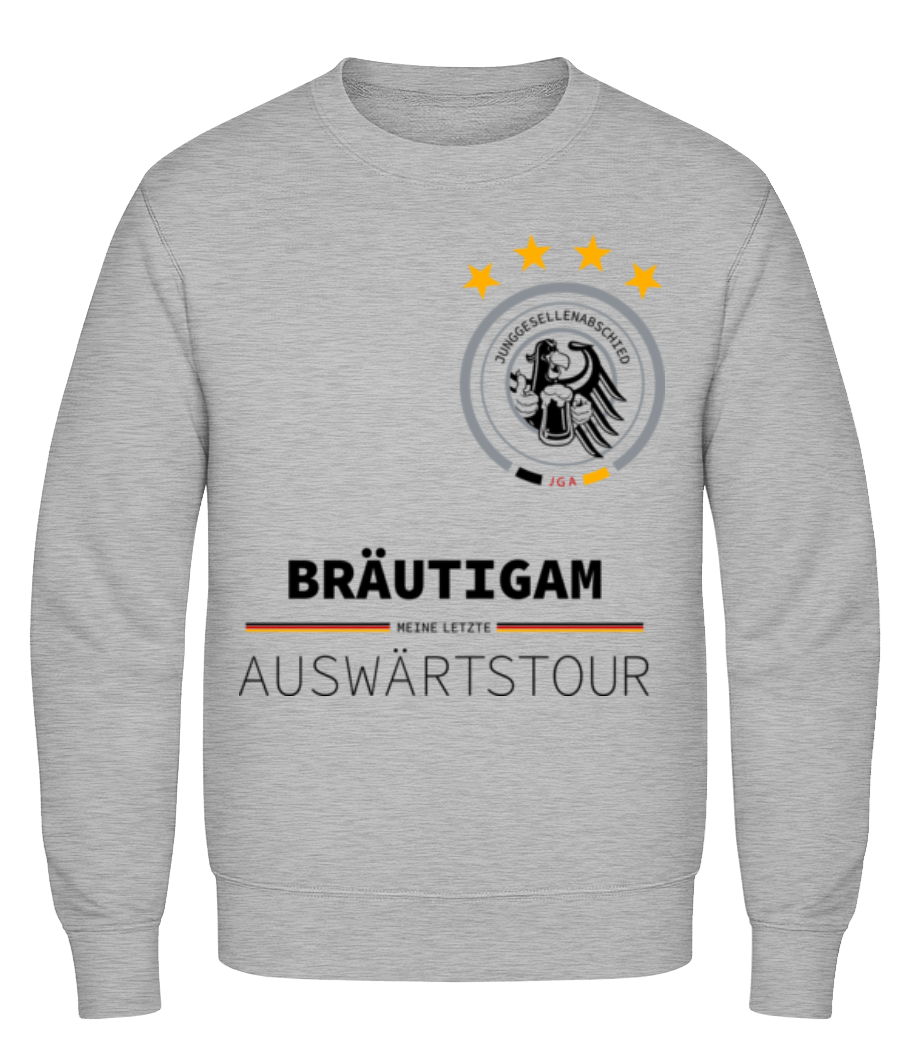 Vorschau: JGA Letzte Auswärtstour Bräutigam - Männer Pullover - Grau meliert - Vorne