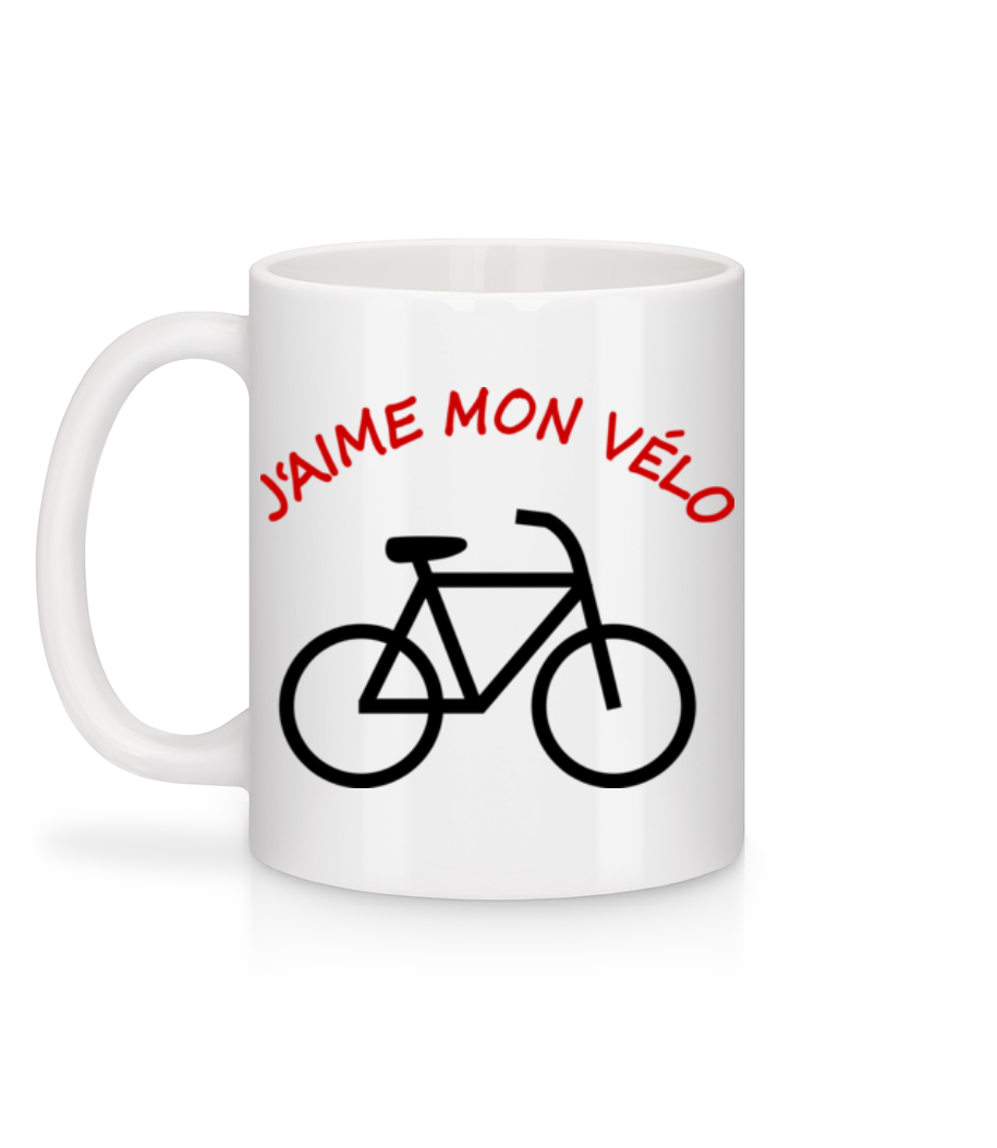 J'Aime Mon Vélo - Mug en céramique blanc - Blanc - Derrière