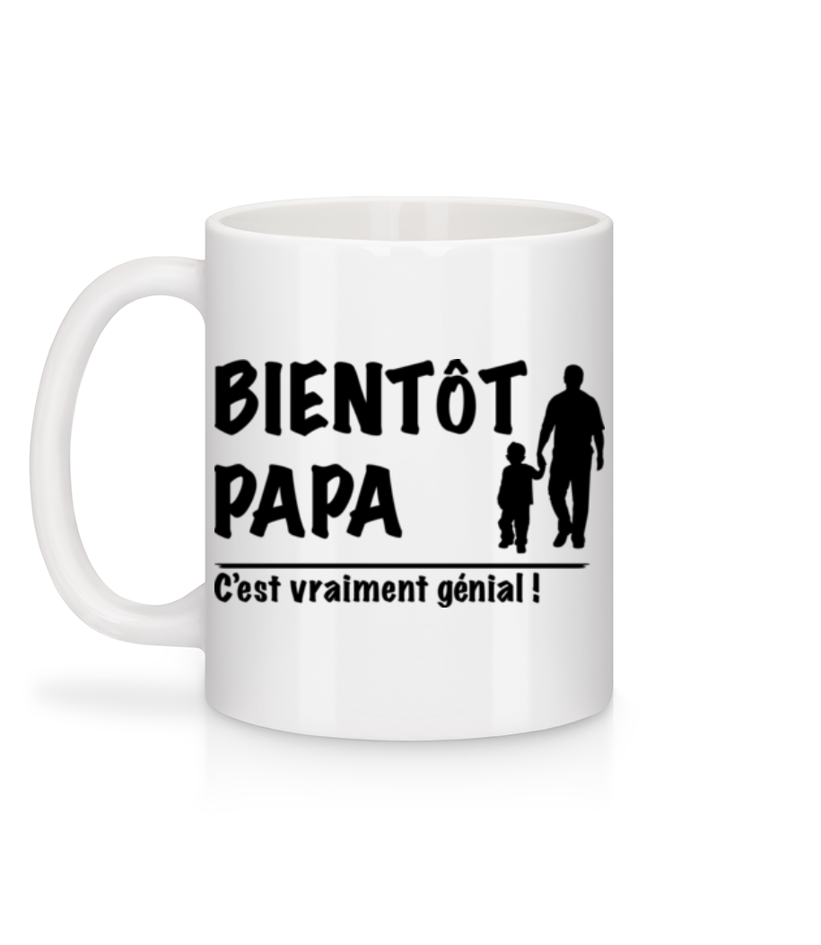 Bientôt Papa - Mug en céramique blanc - Blanc - Derrière